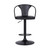 Homeroots Black Faux Leather & Metal Base Adjustable Bar Stool
