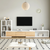 Extendable TV Stand with 3 Tier Bookshelves