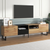 Modern TV Stand with 2 Cabinets and Open Storage Compartment