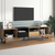 Modern TV Stand with 2 Cabinets and Open Storage Compartment