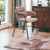 Set of Two Brown and Black Upholstered Faux Fur Dining Arm Chairs
