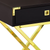 24" Gold And Dark Brown Wood And Metal End Table With Drawer