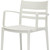 Set of Four White Heavy Duty Plastic Partially Open Back Dining Arm Chairs