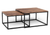 30" Brown And Black Solid Wood And Iron Square Coffee Table
