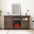 2 Doors Cabinet Farmhouse TV Stand with 18' Fireplace Insert