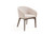 Taupe and Brown Boucle And Faux Leather Dining Arm Chair