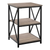 26" Rectangular Dark Taupe Black Metal Accent Table