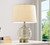 23" Off-White Metal Bedside Table Lamp With Off-White Shade
