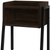23" Rectangular Espresso Accent Table With Black Metal Legs