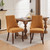 Set of Two Tufted Yellow and Brown Upholstered And Solid Wood Dining Side Chairs