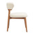 Set of Two White and Brown Upholstery Open Back Dining Side Chairs