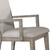 Set of Two Gray Fabric And Solid Wood Dining Arm Chairs