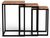 Set of Three 17" Black And Brown Solid Wood Nested Tables