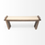 14" Cream and Brown Upholstered Linen Blend Bench