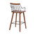 Homeroots Living Room 38" Brown Walnut and Metal Counter Height Bar Chair, Brown Walnut Finish
