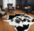 5' X 8' Black And White Cowhide Print Washable Area Rug