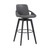 Homeroots Living Room 30" Luxurious Grey Faux Leather and Black Wood Swivel Bar Stool