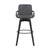 Homeroots Living Room 30" Luxurious Grey Faux Leather and Black Wood Swivel Bar Stool