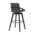 Homeroots Living Room 30" Luxurious Grey Faux Leather and Black Wood Swivel Bar Stool