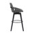 Homeroots Living Room 30" Luxurious Grey Faux Leather and Black Wood Swivel Bar Stool