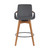Homeroots 26" Luxurious Grey Faux and Walnut Wood Swivel Bar Stool