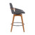 Homeroots 26" Luxurious Grey Faux and Walnut Wood Swivel Bar Stool