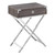 Homeroots 12" x 18.25" x 24" Dark Taupe Finish and Chrome Metal Accent Table