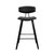 Homeroots Living Room 29" Black Faux Leather Mid Century Modern Bar Stool