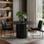 60" Black Solid Wood Pedestal Base Round Top Dining Table