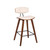 Homeroots Living Room 26" Cream Faux Leather Mid Century Modern Bar Stool
