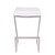 Homeroots Living Room 26" Contempo White Faux Leather and Stainless Backless Bar Stool