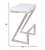 Homeroots Living Room 26" Contempo White Faux Leather and Stainless Backless Bar Stool