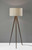 Homeroots Lighting Treble Floor Lamp, Walnut Finish, Three Legs
