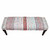 Homeroots Living Room 47" Chevron Stripe Upholstered Bench, Ivory Red and Pink with Black Leg