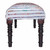 Homeroots Living Room 47" Chevron Stripe Upholstered Bench, Ivory Red and Pink with Black Leg