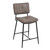 Homeroots Living Room Set of Two 39" Low Back Bar Height Bar Chairs, Vintage Brown Faux Leather and Black