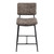 Homeroots Living Room Set of Two 39" Low Back Bar Height Bar Chairs, Vintage Brown Faux Leather and Black