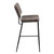Homeroots Living Room Set of Two 39" Low Back Bar Height Bar Chairs, Vintage Brown Faux Leather and Black
