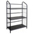 37" Black Metal Three Tier Bookcase