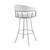 30" White And Silver Faux Leather And Iron Swivel Low Back Bar Height Bar Chair