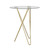 Geometric Clear Glass and Gold Round Table