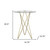 Geometric Clear Glass and Gold Round Table