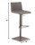 Homeroots Living Room Grey Faux Leather Armless Swivel Bar Stool, Grey Metal Base