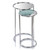 22" Silver Aluminum Round Mirrored End Table