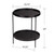 24" Black Manufactured Wood And Iron Round End Table With Shelf
