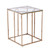Homeroots Living Room 24" Champagne Glass and Iron Square End Table, Champagne Finish, Square Shape