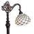 Homeroots Lighting 62" Brown Traditional Shaped Floor Lamp, Brown, White Stained Glass