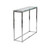 Homeroots Living Room Geo Rectangle Clear Glass and Chrome Console Table