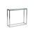 Homeroots Living Room Geo Rectangle Clear Glass and Chrome Console Table