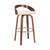 Homeroots Living Room 31" Cream Faux Leather and Solid Wood Swivel Low Back Counter Height Bar Chair